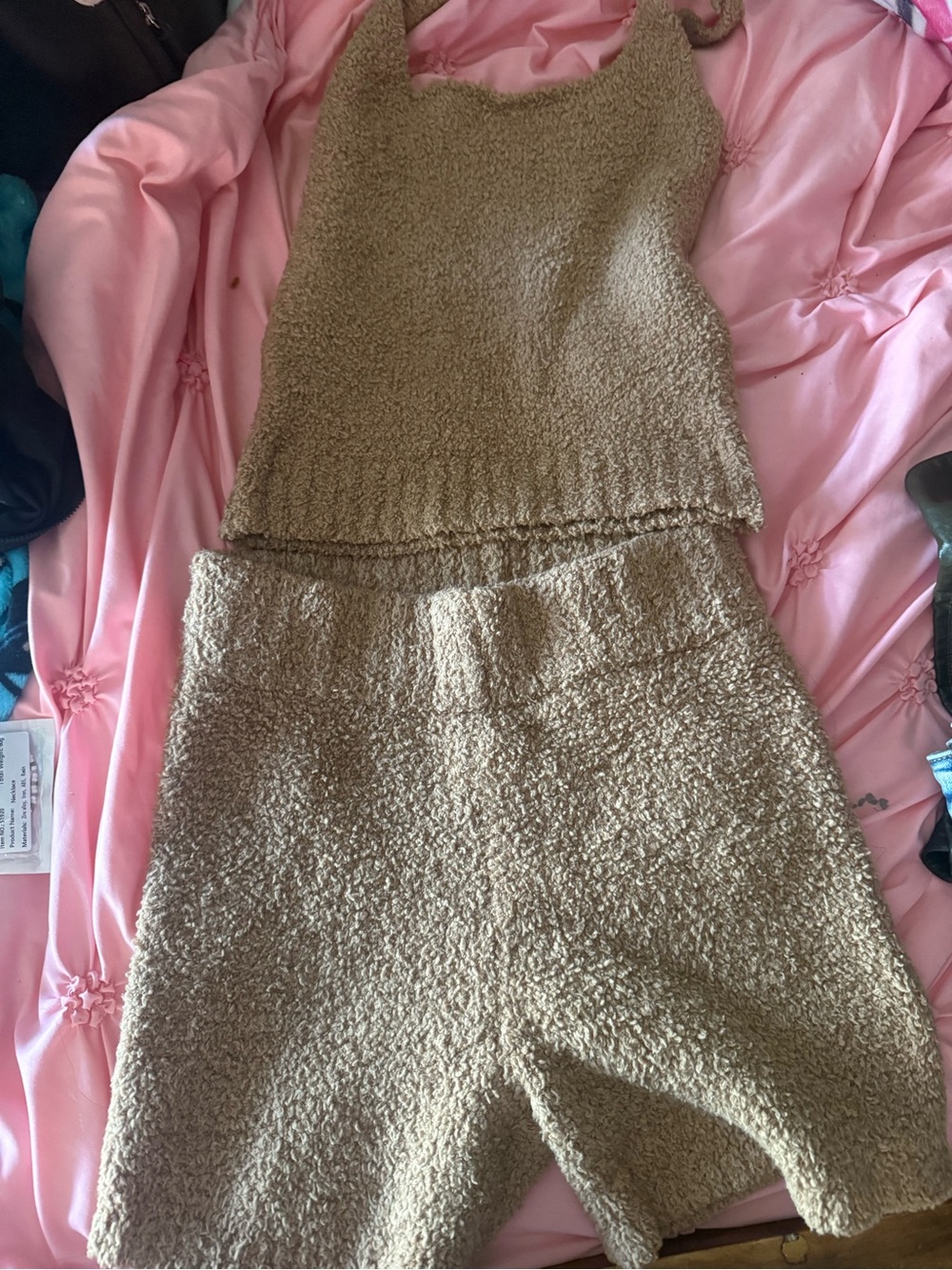 SKIMS Cozy Knit Shorts Set - Taupe